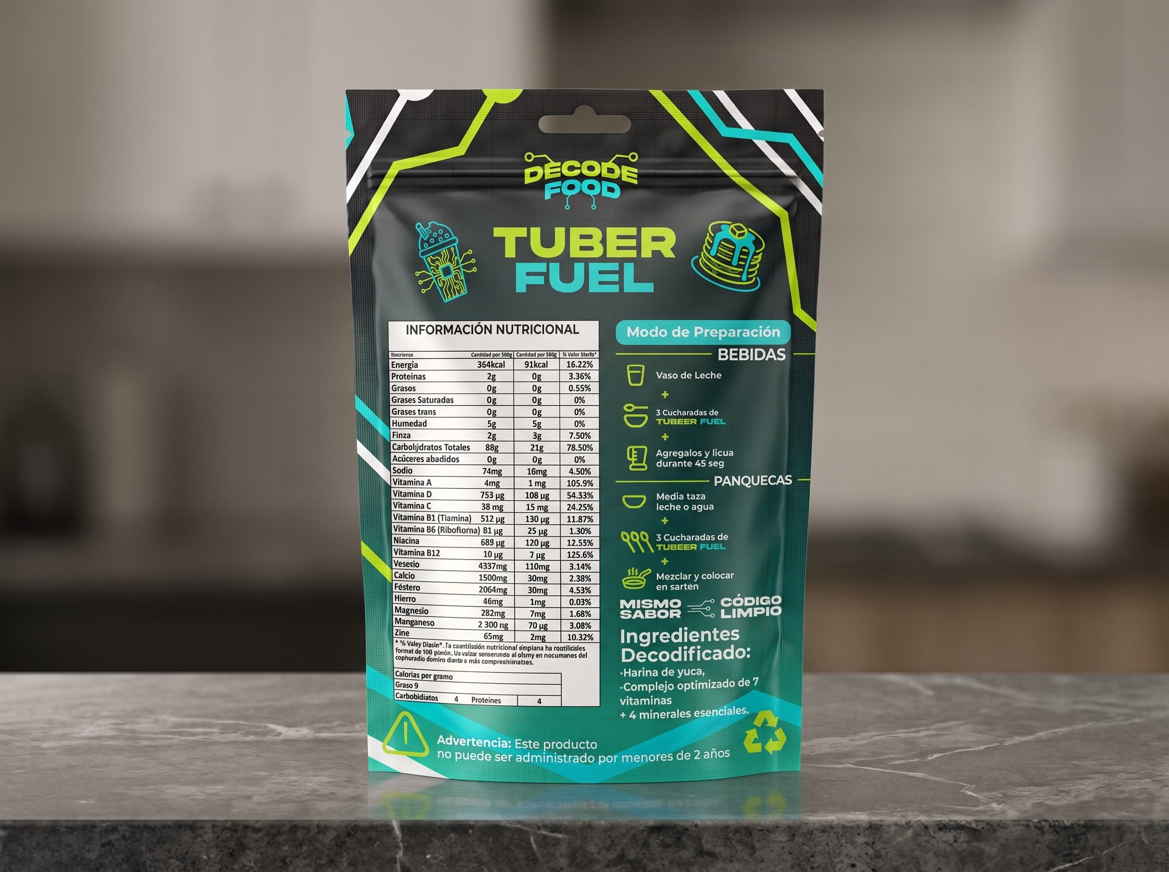 TUBER FUEL Información Nutricional